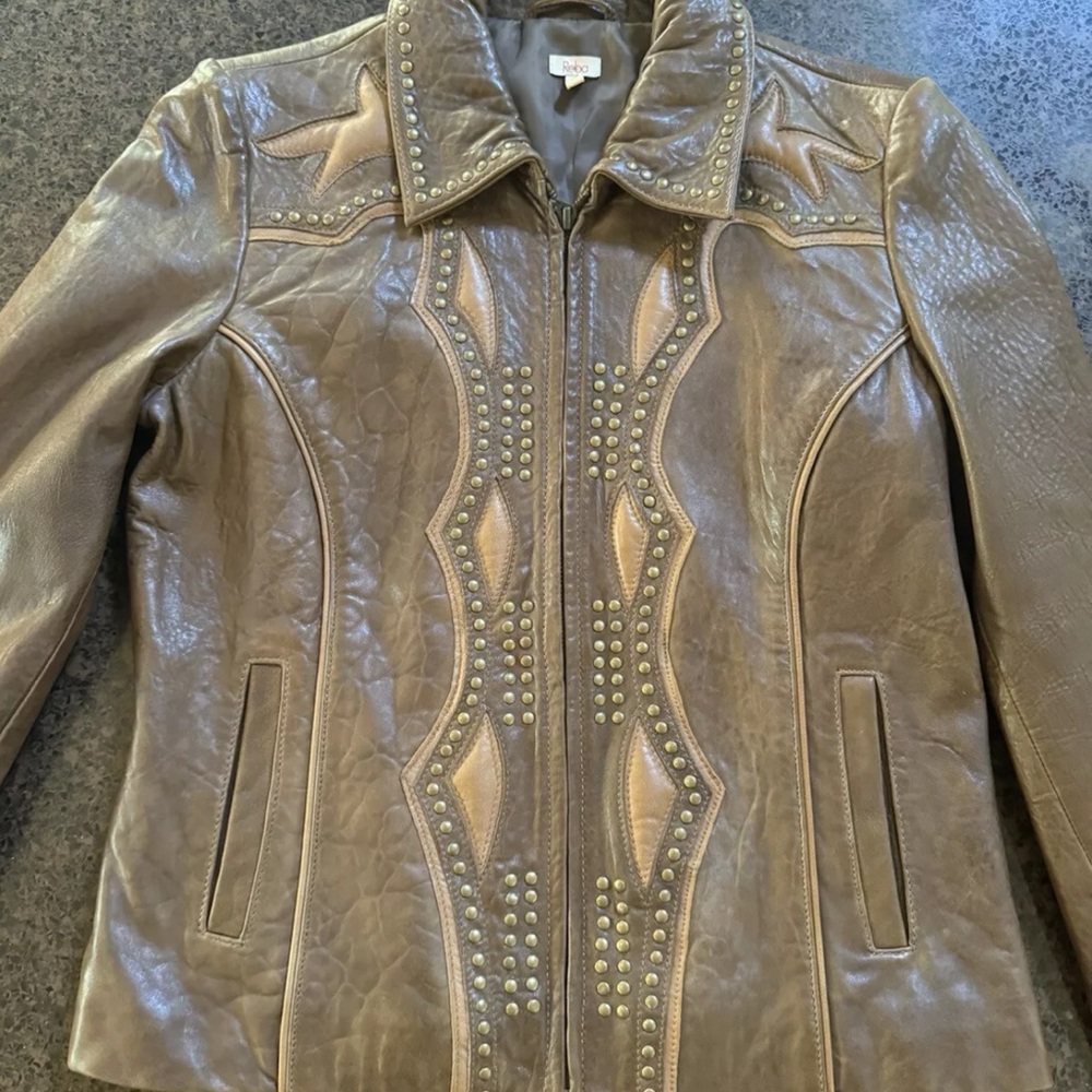 Reba Soft Leather Jacket Women’s Small w/Cross